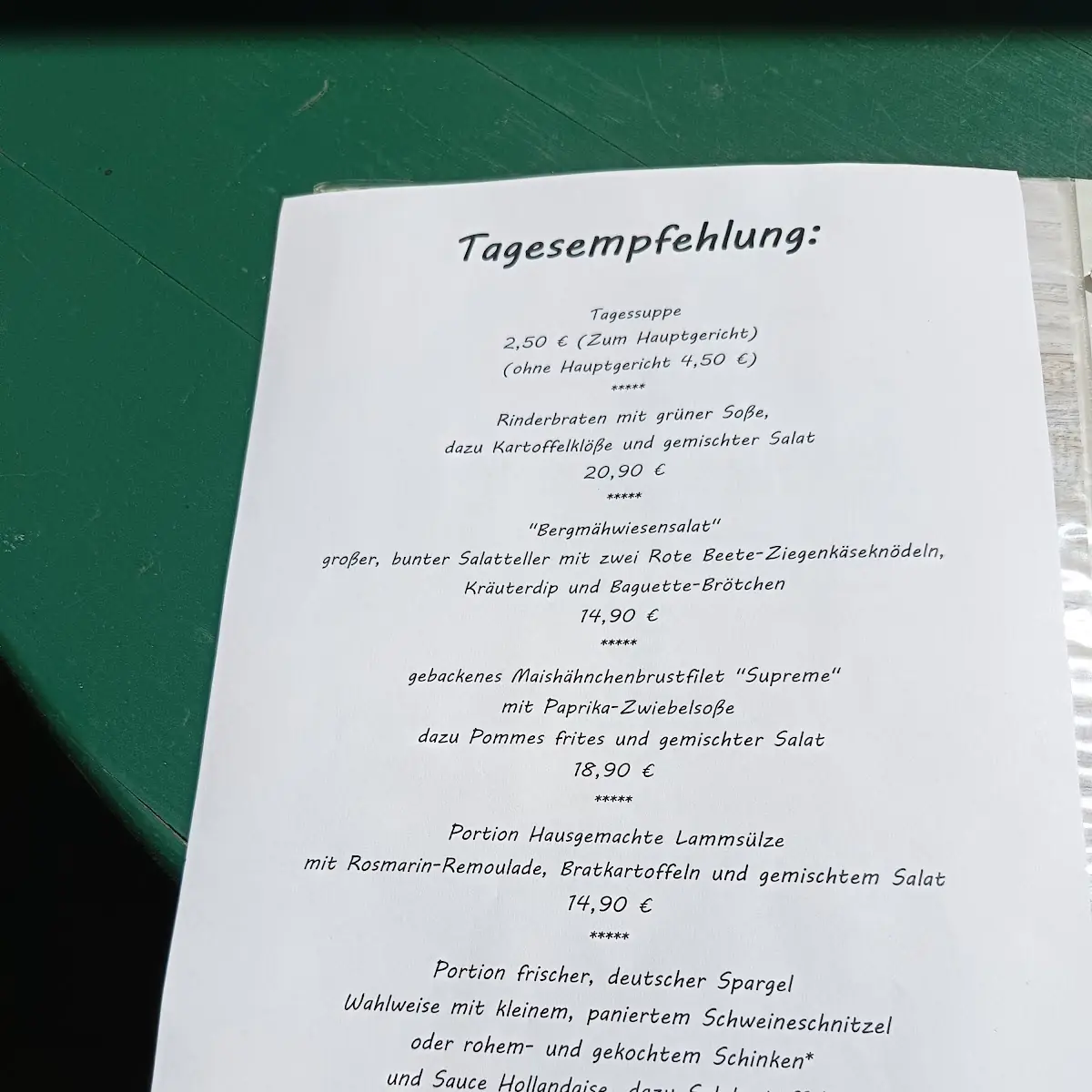 Speisekarte photo 1