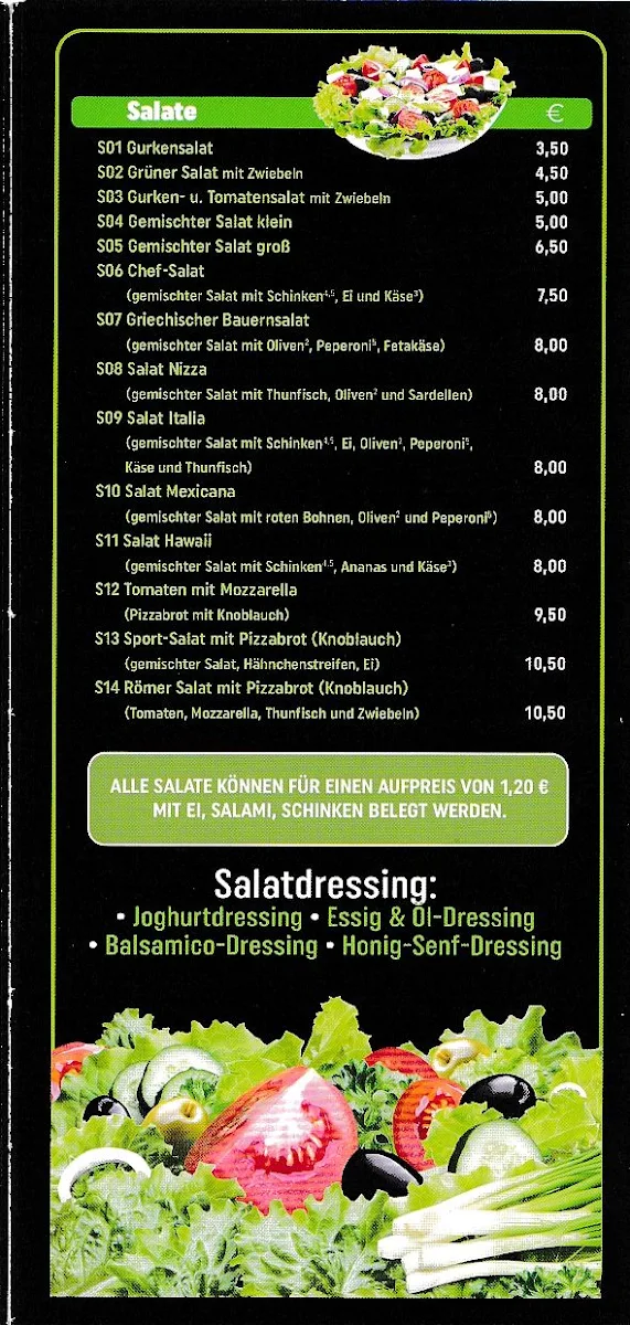 Speisekarte, Majid’s Pizza Anhausen
