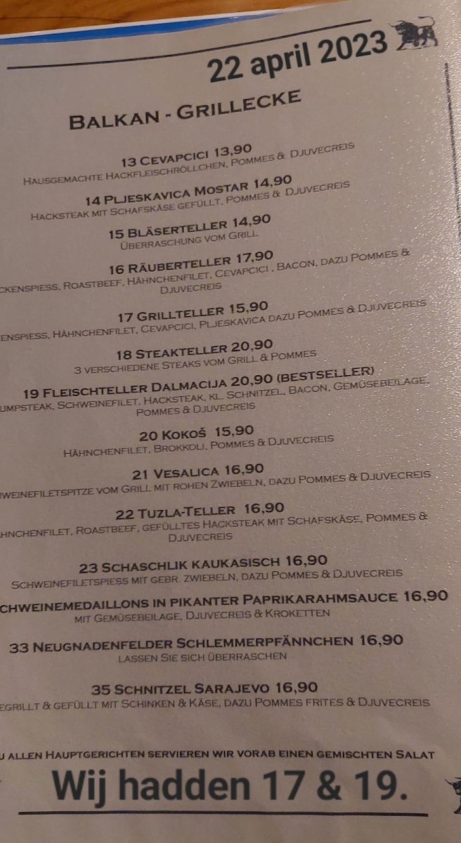 Speisekarte photo 1