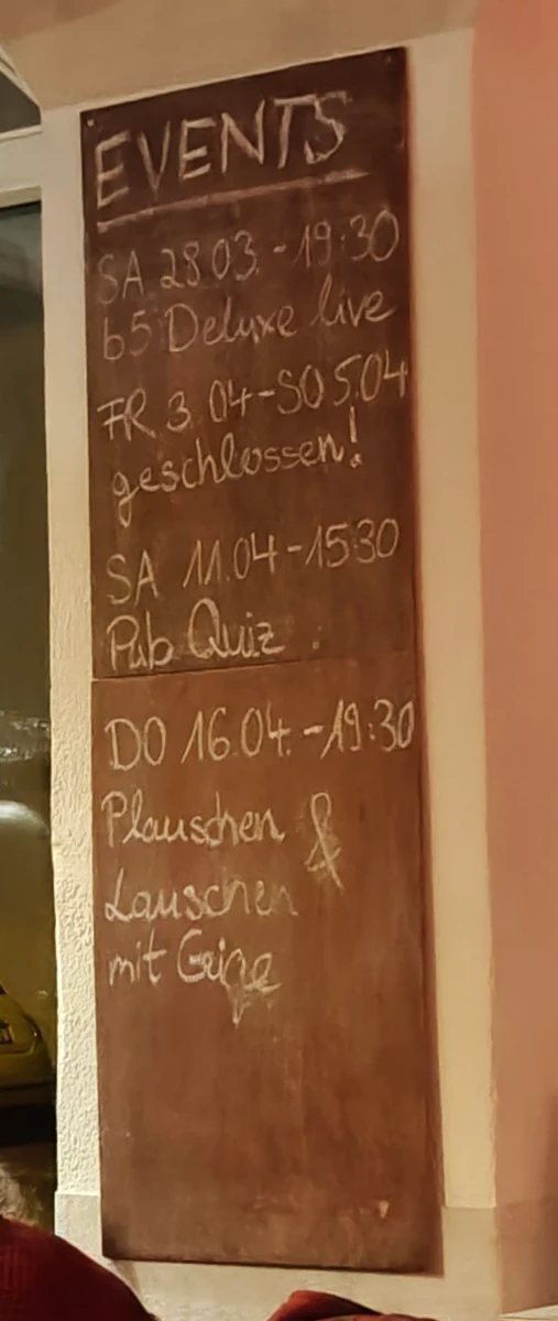 Speisekarte, Cafebar Stille Wasser