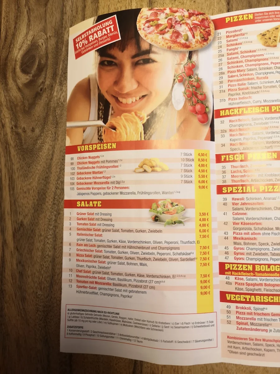 Speisekarte, Pizza Service Rain Am Lech
