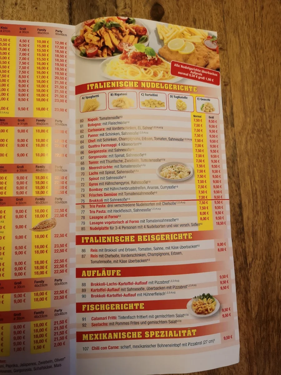 Speisekarte, Pizza Service Rain Am Lech