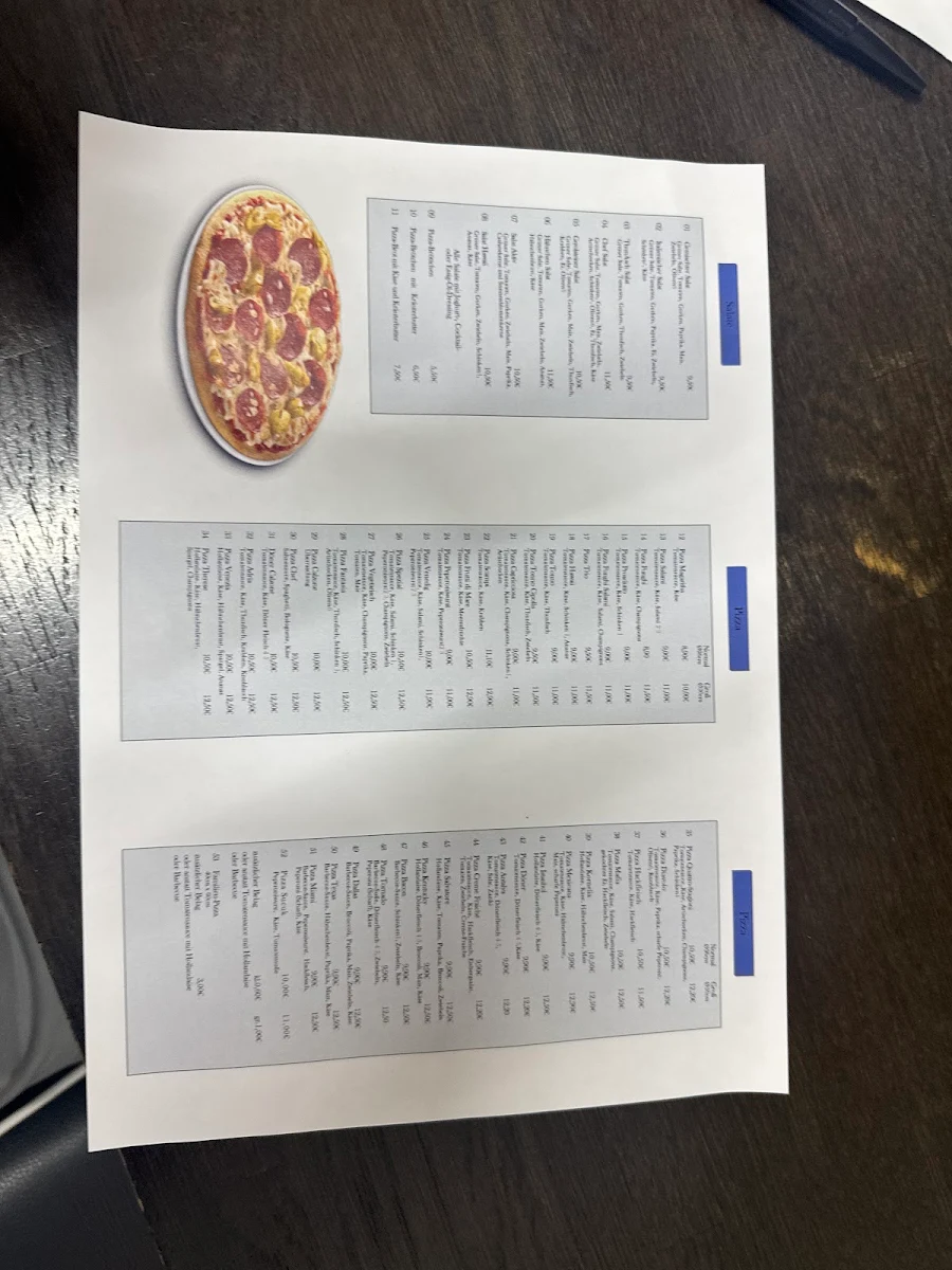 Speisekarte, King's Pizza Pasta Express