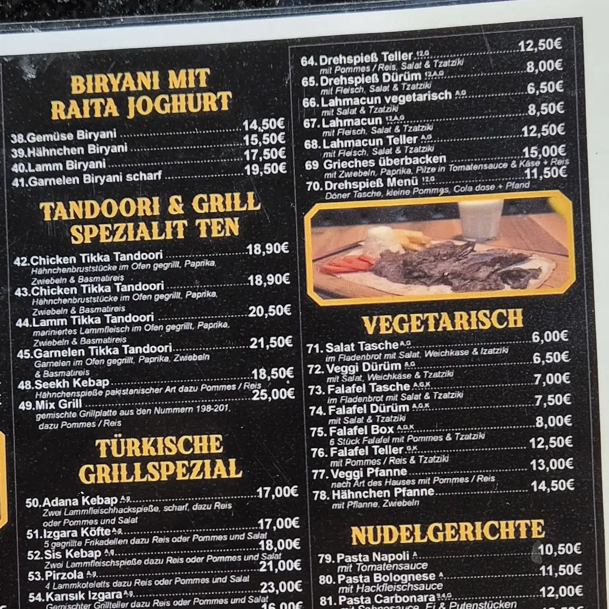 Speisekarte, Chilli Grill Kreuztal