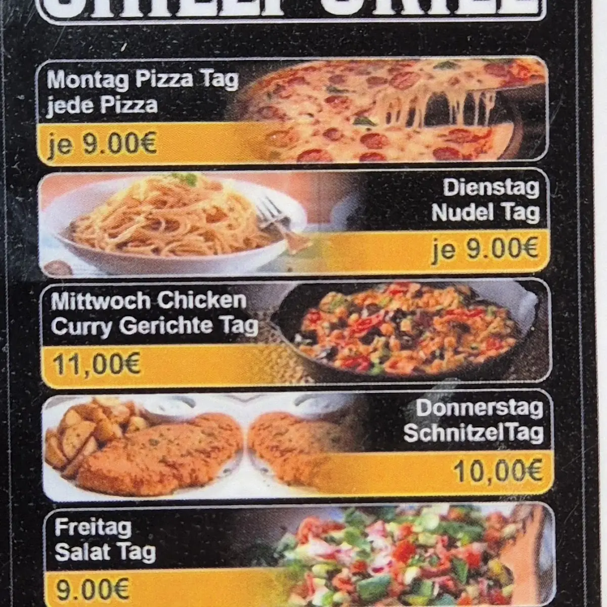 Speisekarte, Chilli Grill Kreuztal