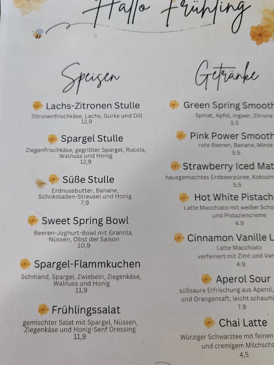 Speisekarte, Café Noir