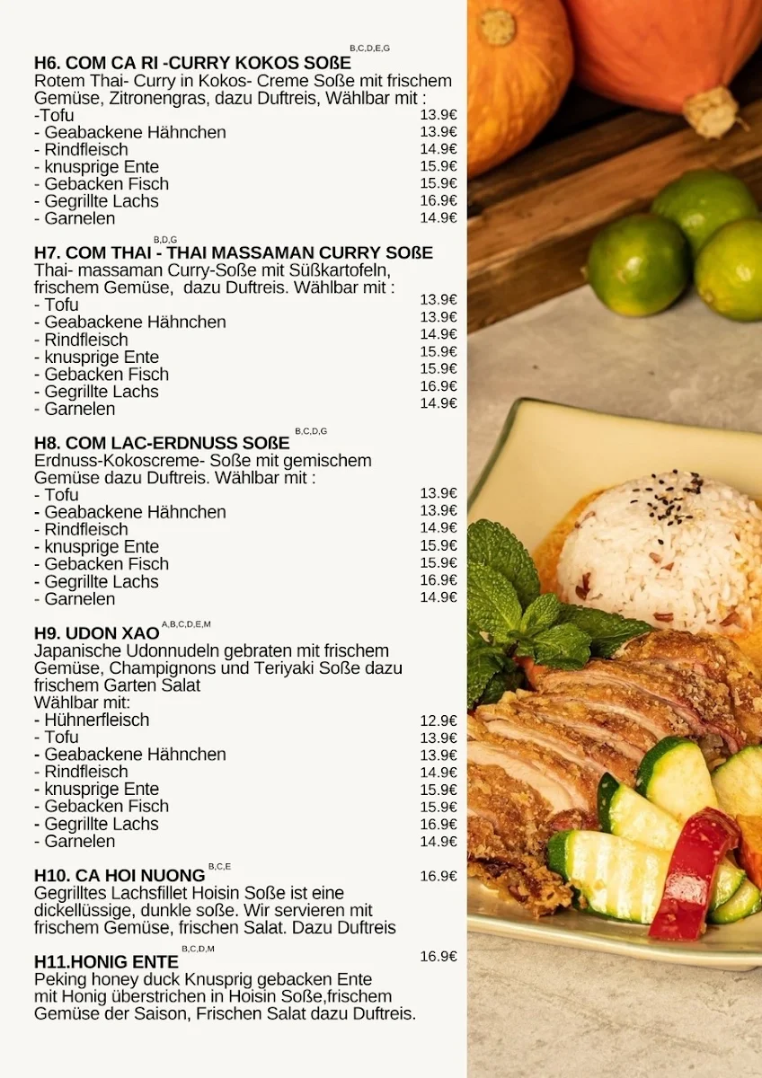 Speisekarte, Sen Village Restaurant Schwarzheide