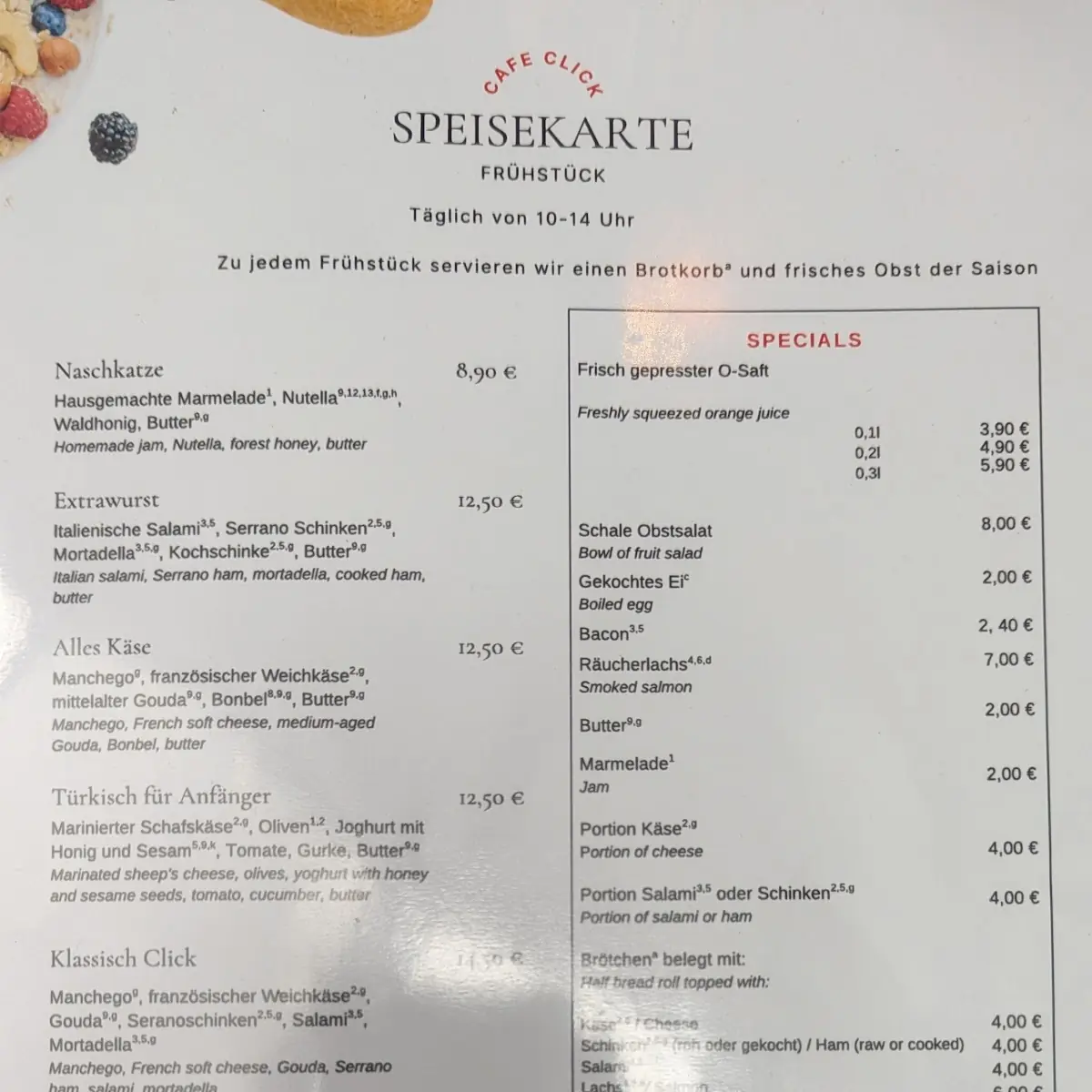 Speisekarte photo 2