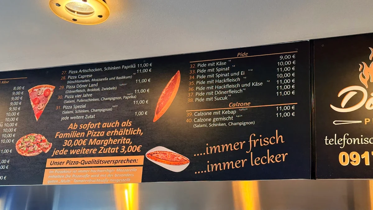 Speisekarte, Döner Land
