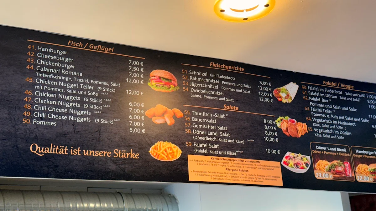 Speisekarte, Döner Land