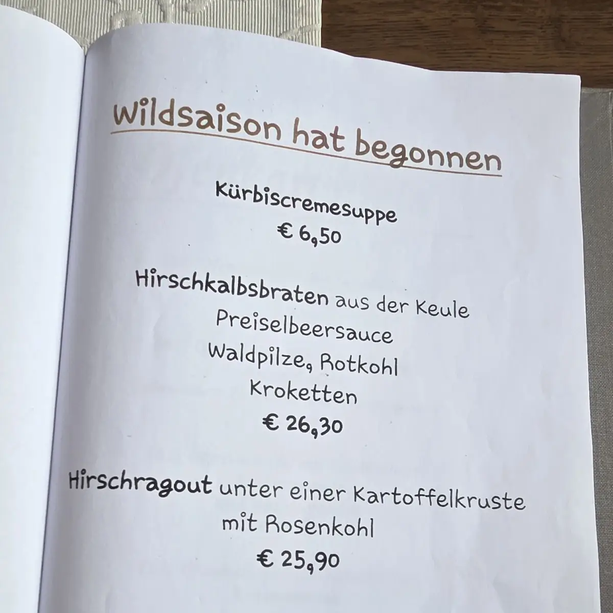 Speisekarte photo 1