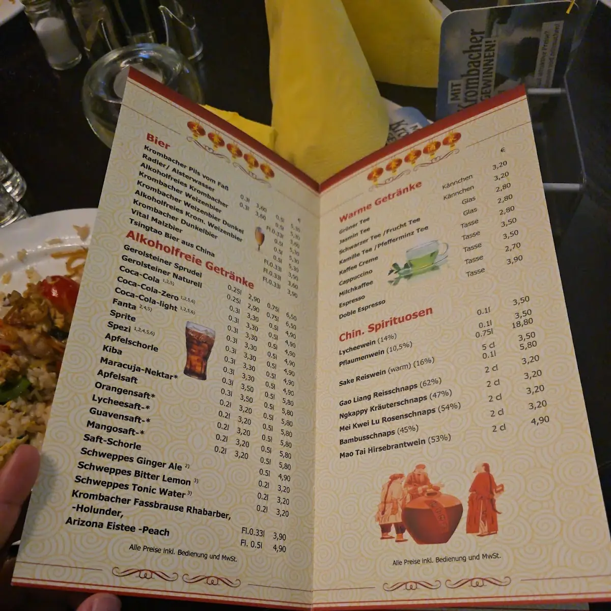 Speisekarte, Mongolei Haus