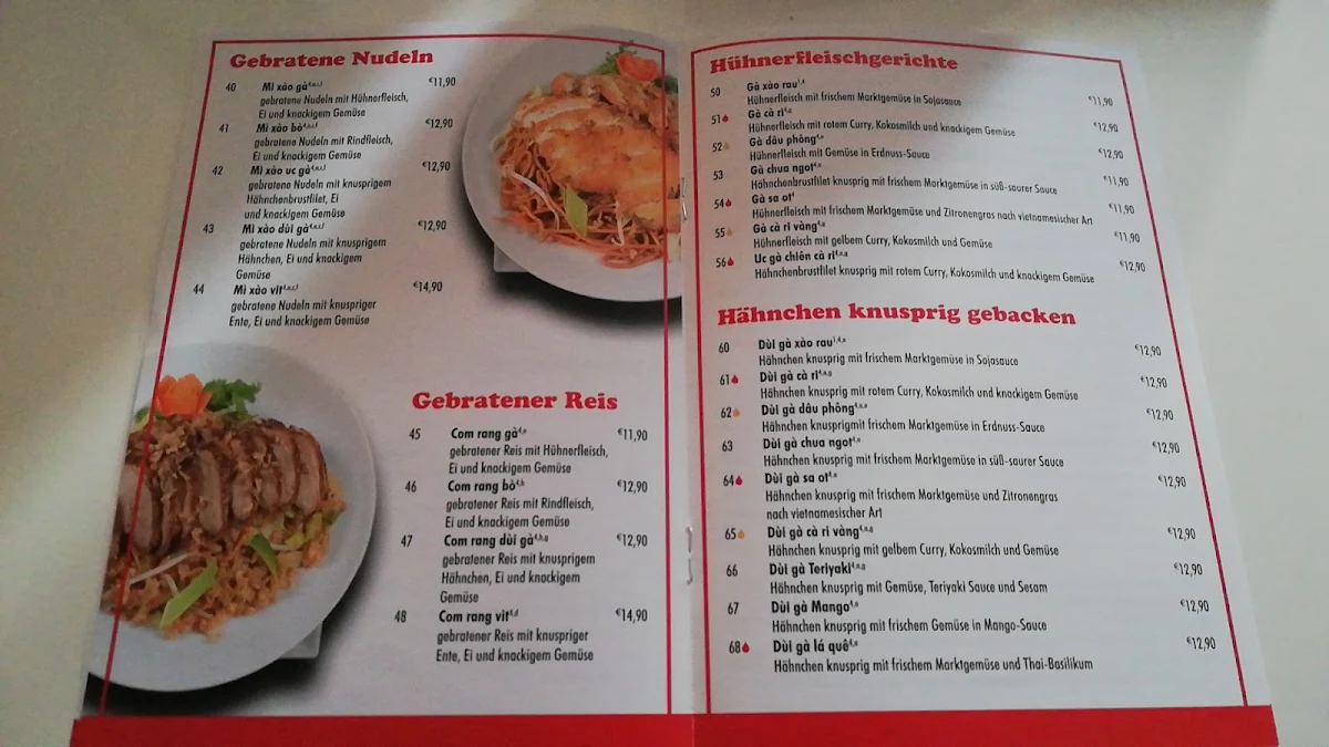 Speisekarte, Restaurant Pho Viet