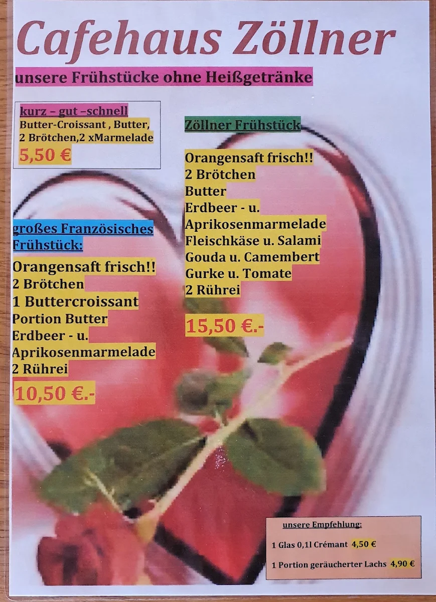 Speisekarte, Art of Bakery – Café und Bäckerei Zöllner