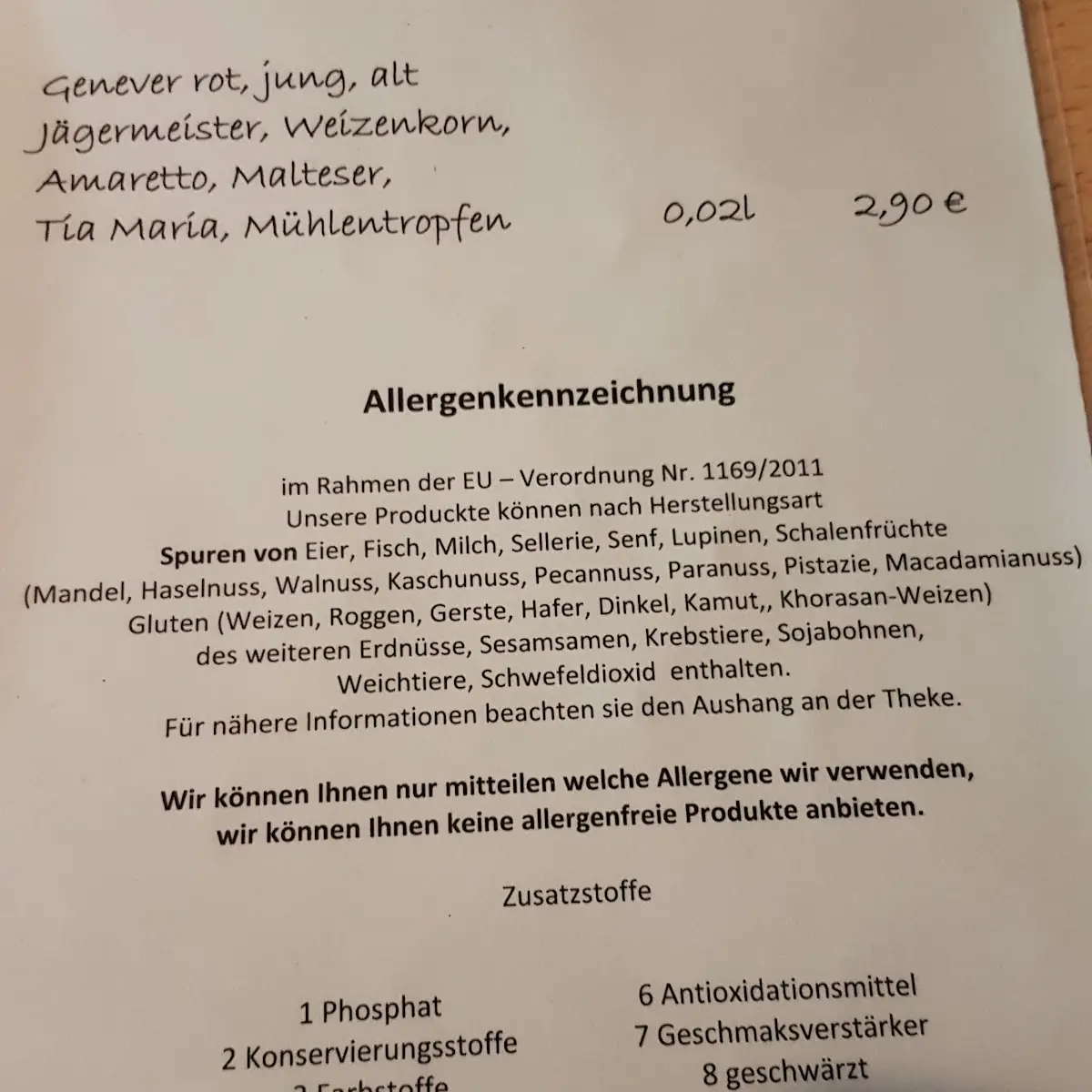 Speisekarte photo 1