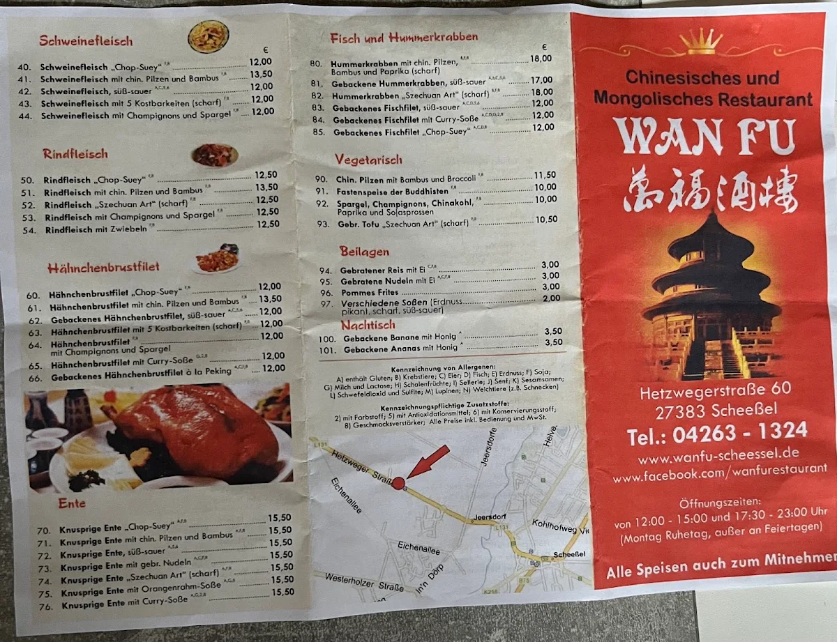 Speisekarte, Wan Fu
