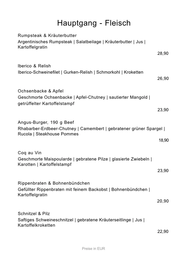 Speisekarte photo 2