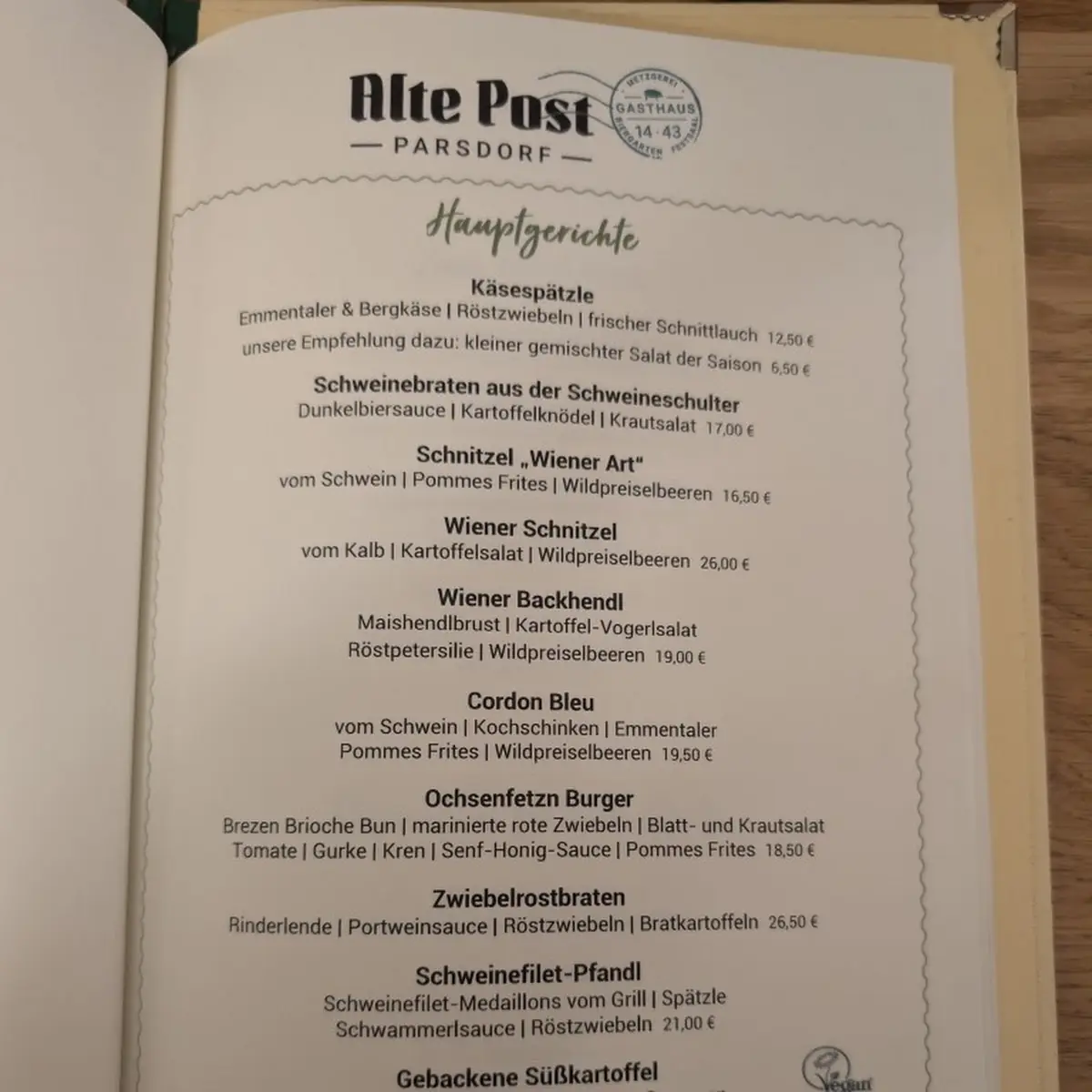 Speisekarte photo 1