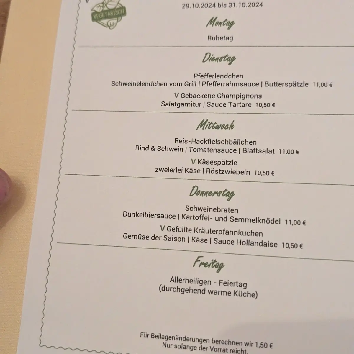 Speisekarte photo 2