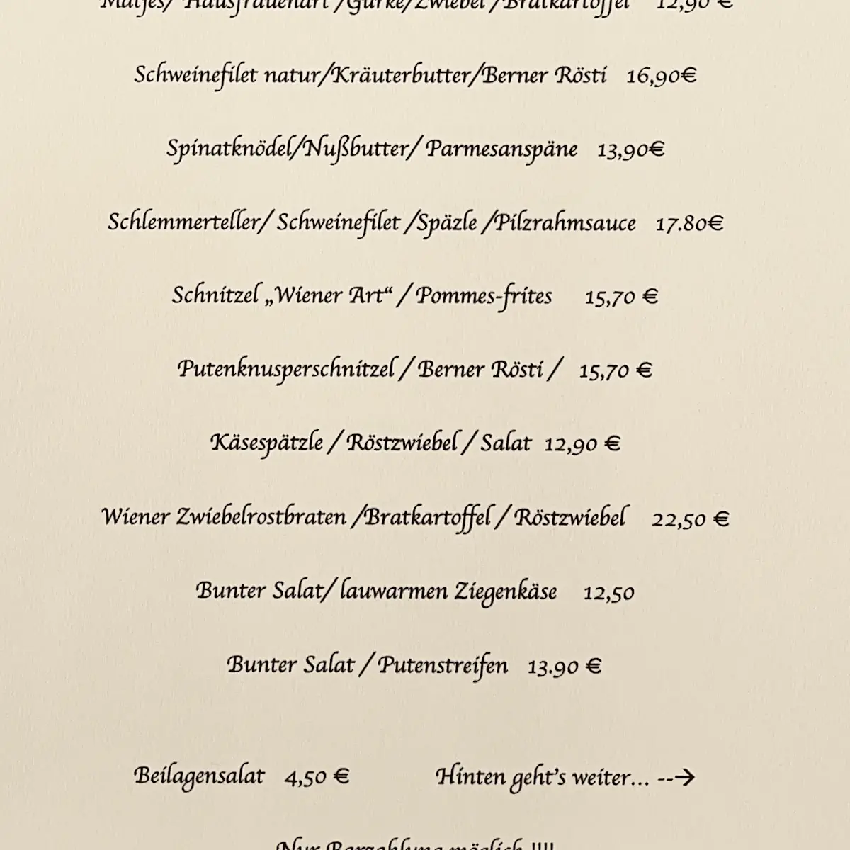 Speisekarte photo 5