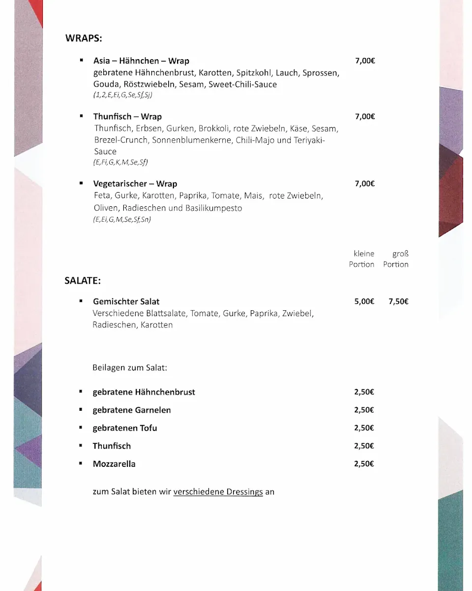 Speisekarte, Lumo Nahbar Berlin GmbH