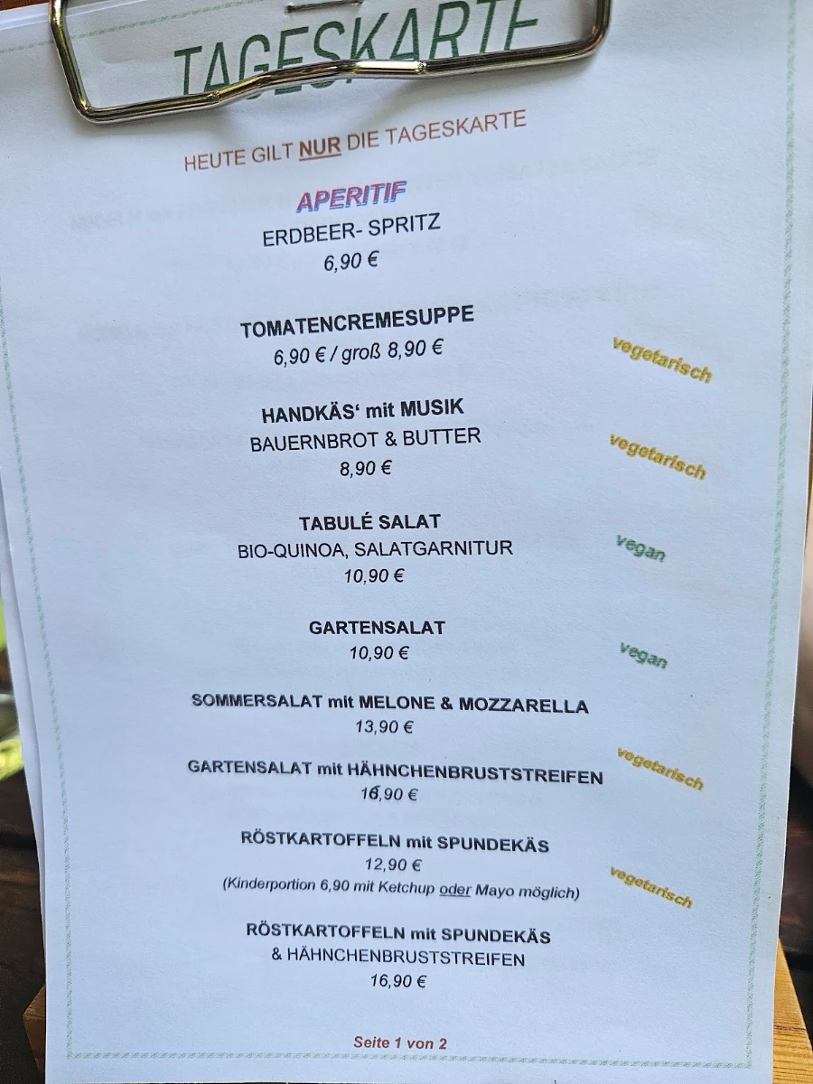 Speisekarte, VulkanWohnzimmer® und VulkanRösterei®