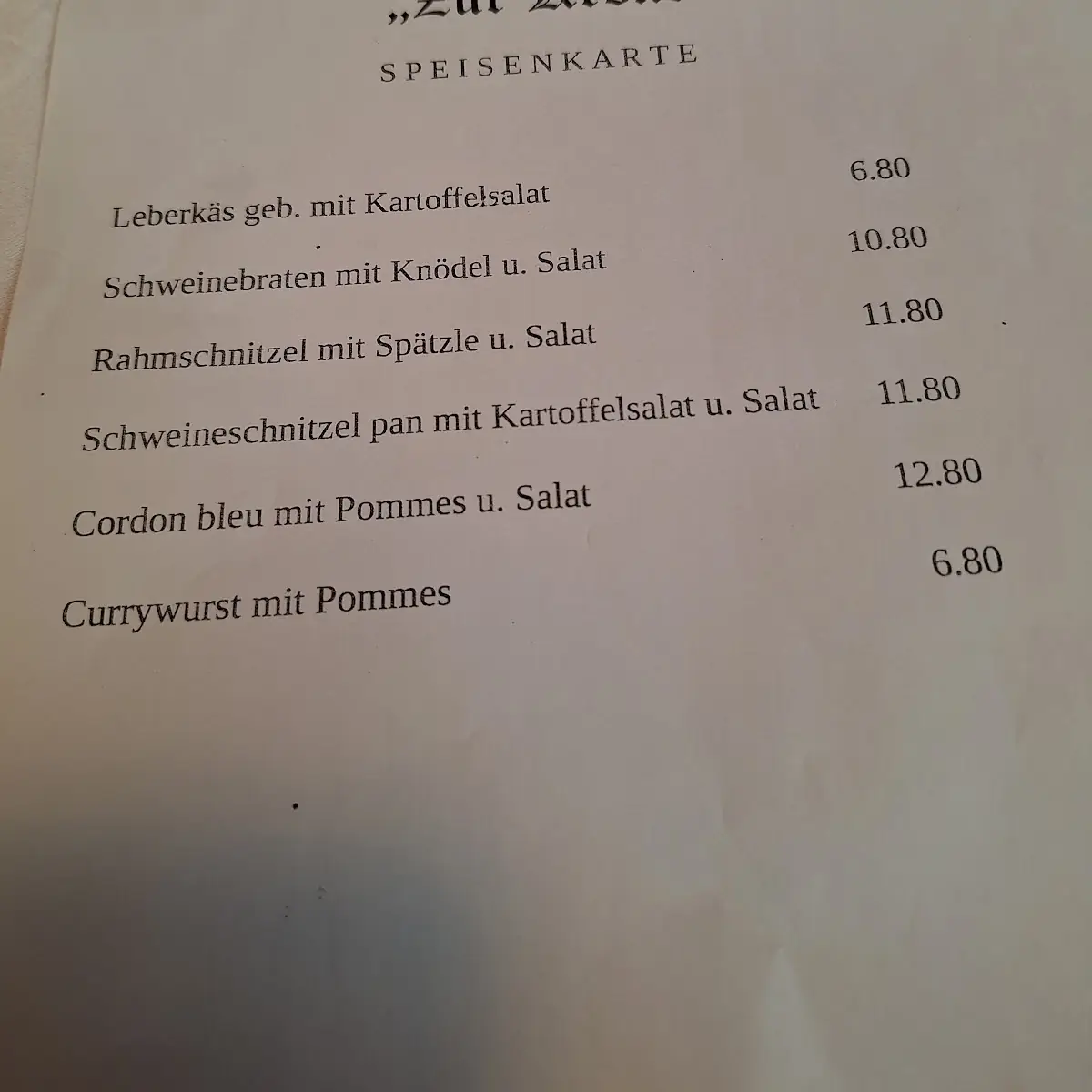Speisekarte photo 2