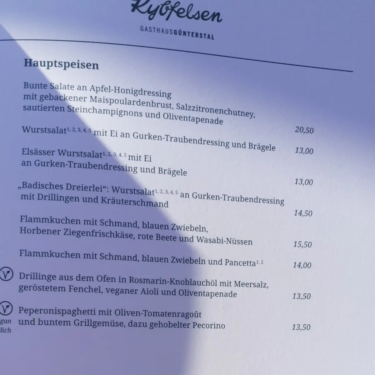 Speisekarte photo 1