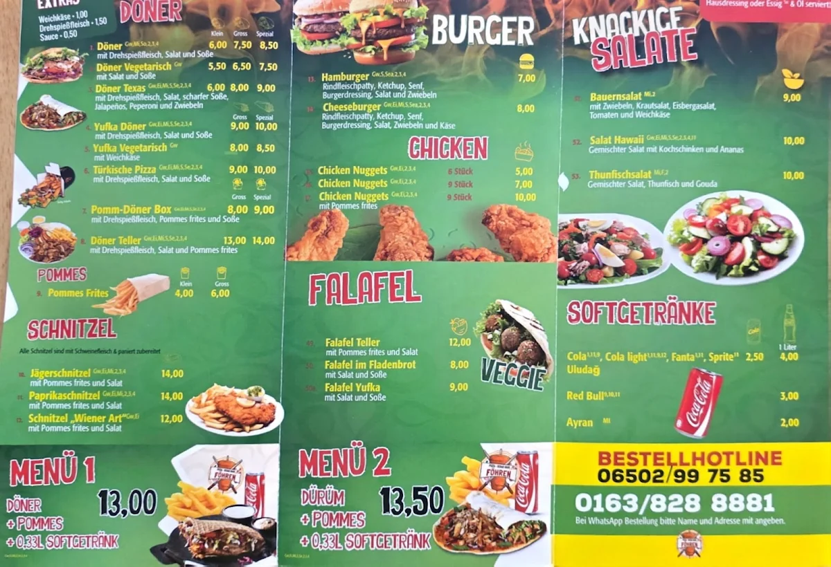 Speisekarte, Pizza Kebap Haus