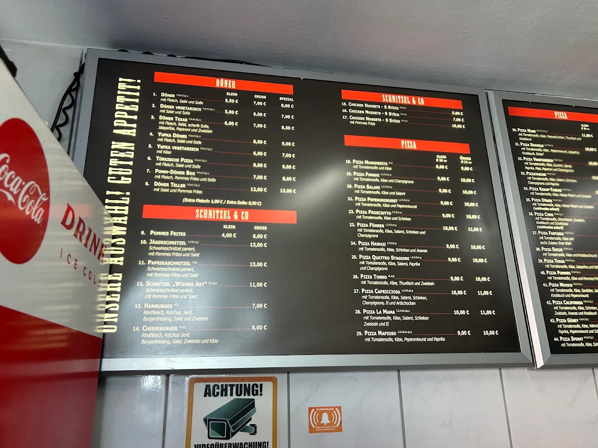 Speisekarte, Pizza Kebap Haus