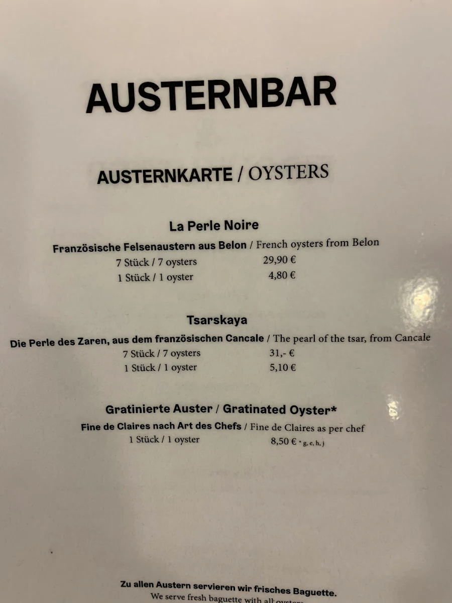 Speisekarte, Fischkutter