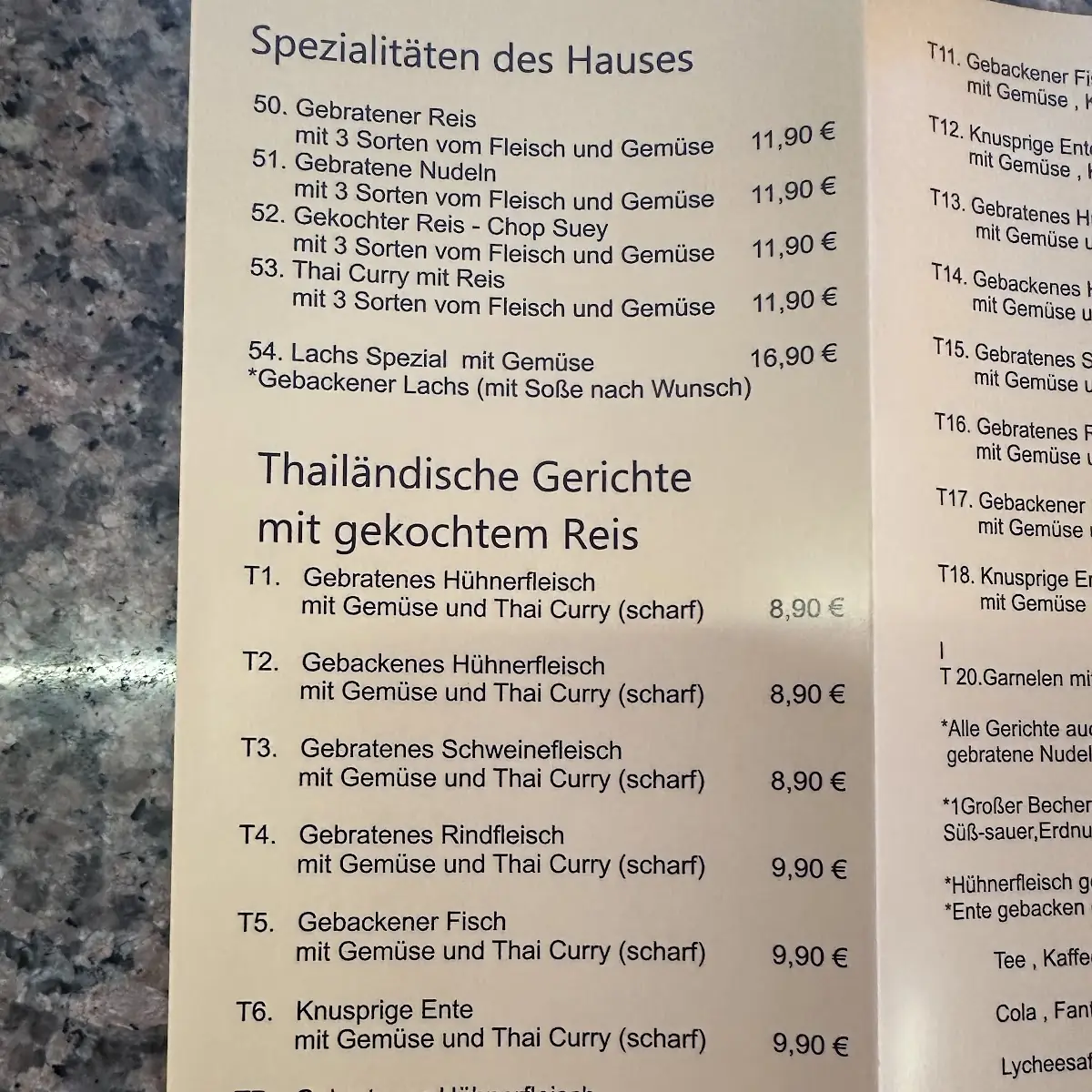 Speisekarte photo 2