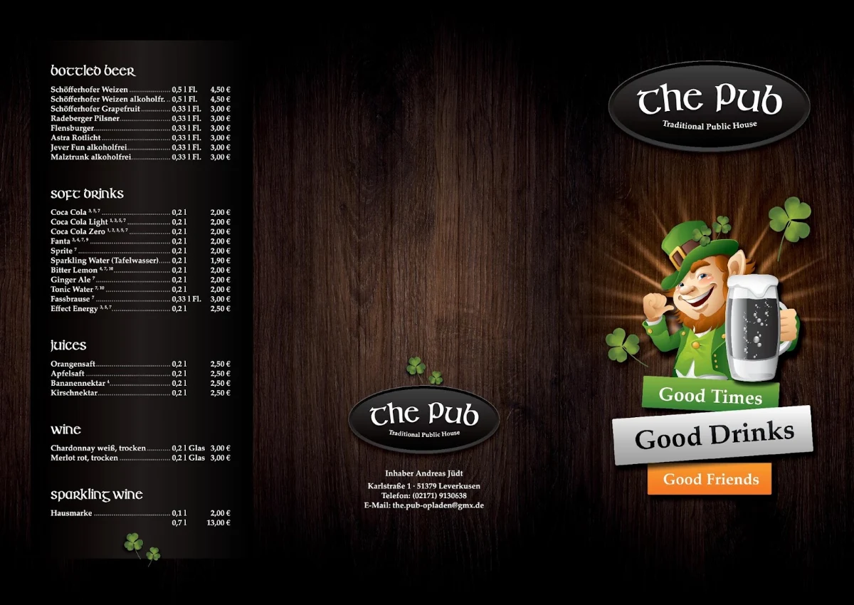 Speisekarte, The Pub - Leverkusen