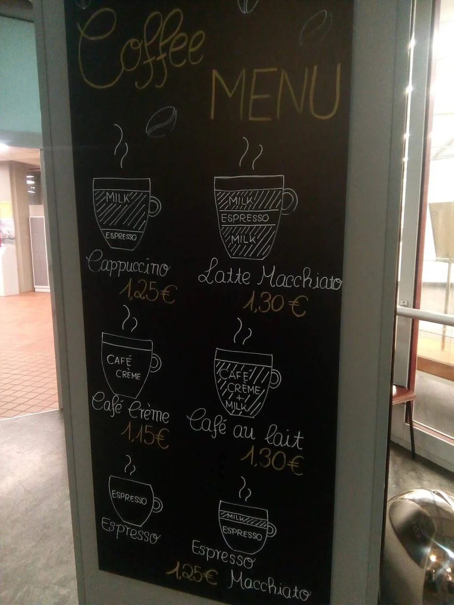 Speisekarte, Kaffeebar cUBar