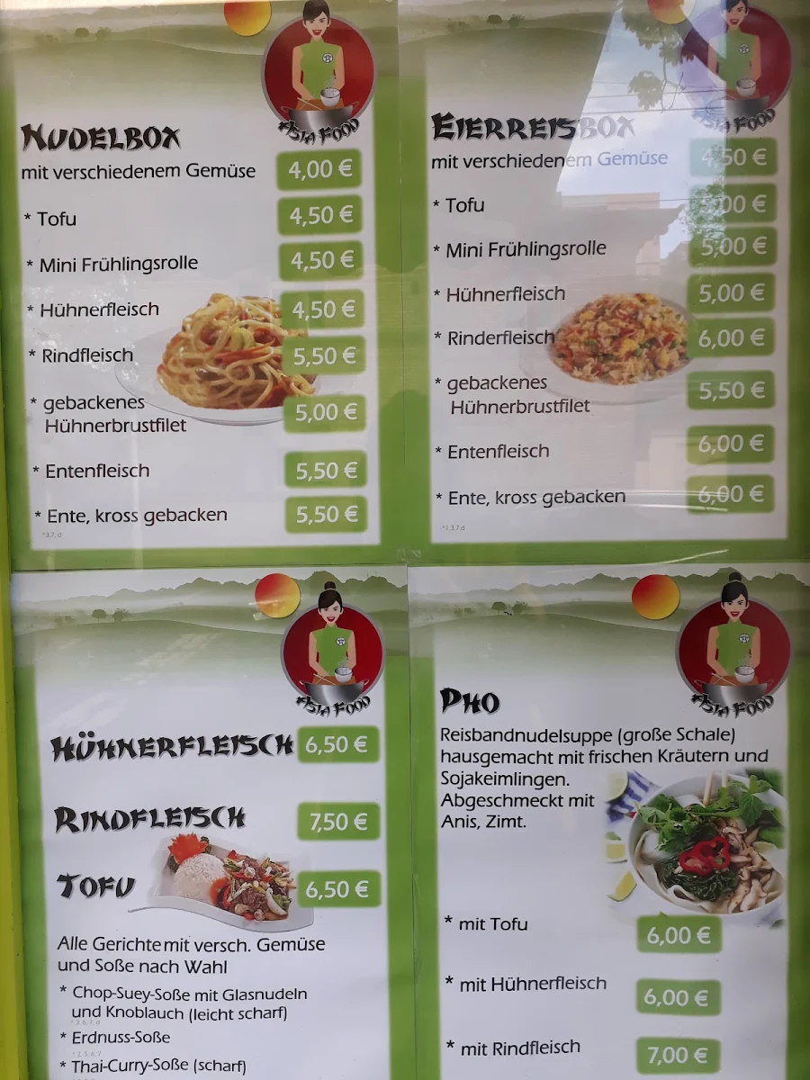 Speisekarte, Asia Food