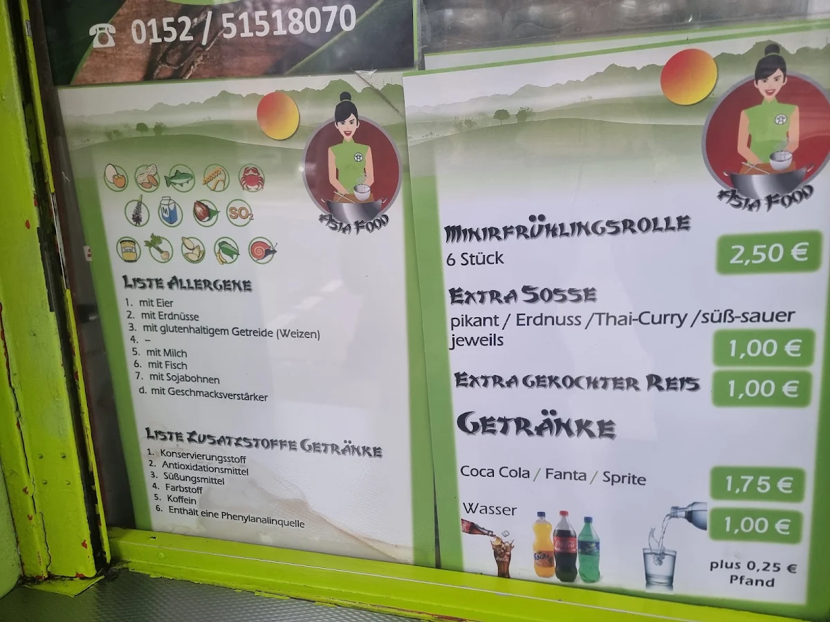 Speisekarte, Asia Food