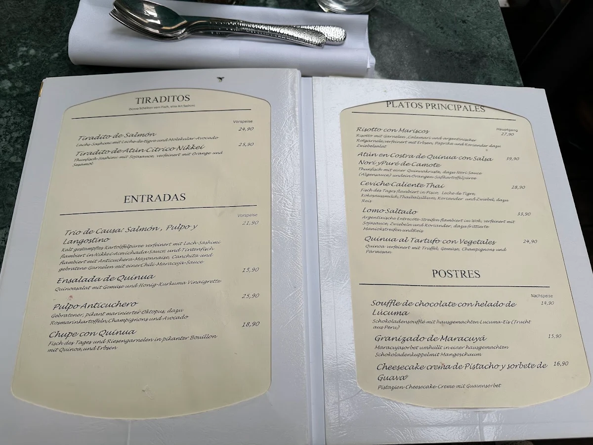 Speisekarte, Cevicheria Pez