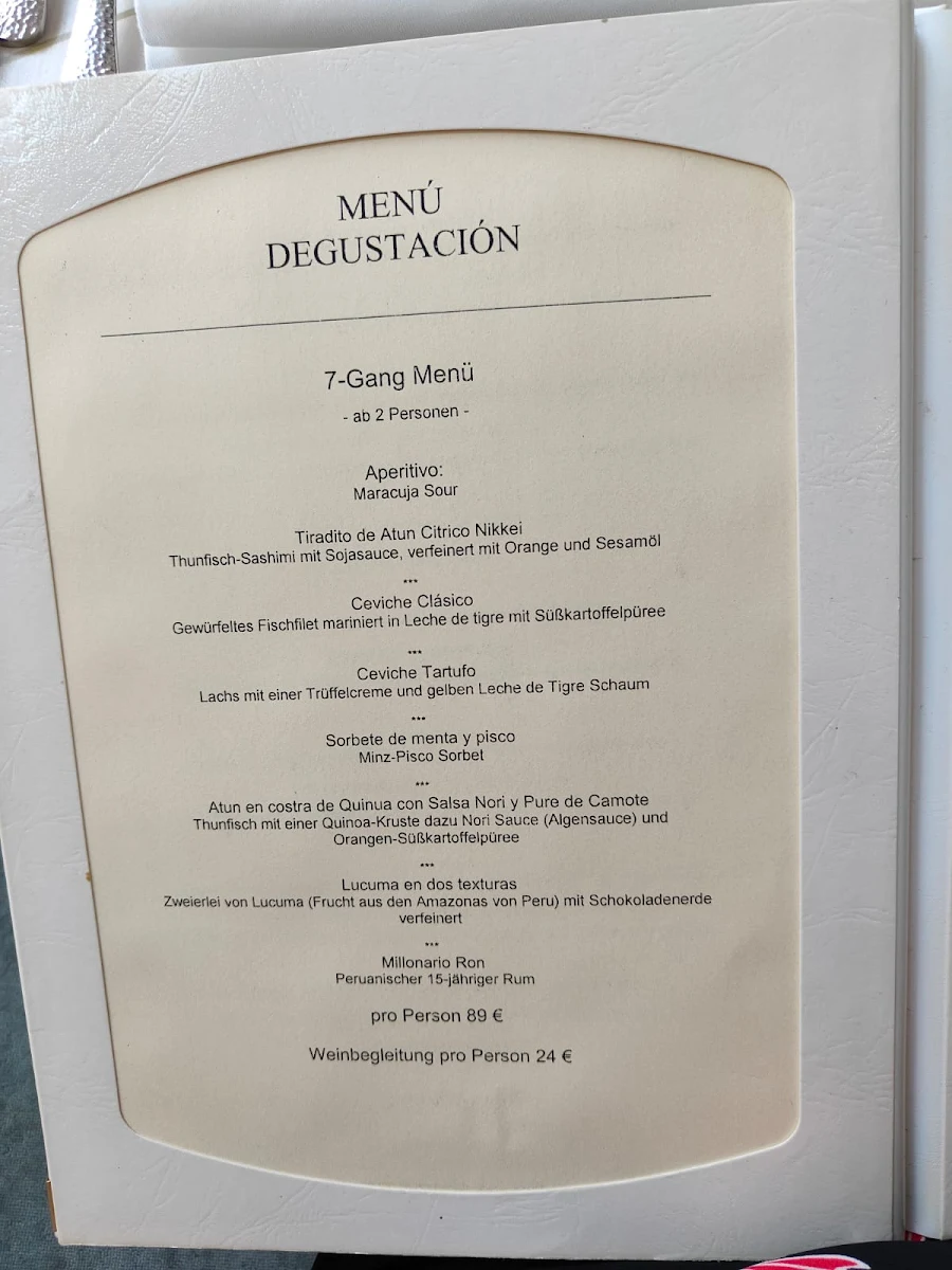 Speisekarte, Cevicheria Pez