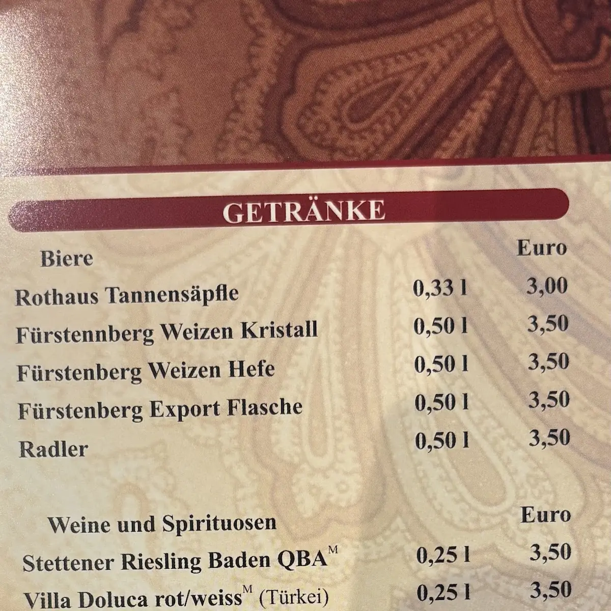 Speisekarte photo 2