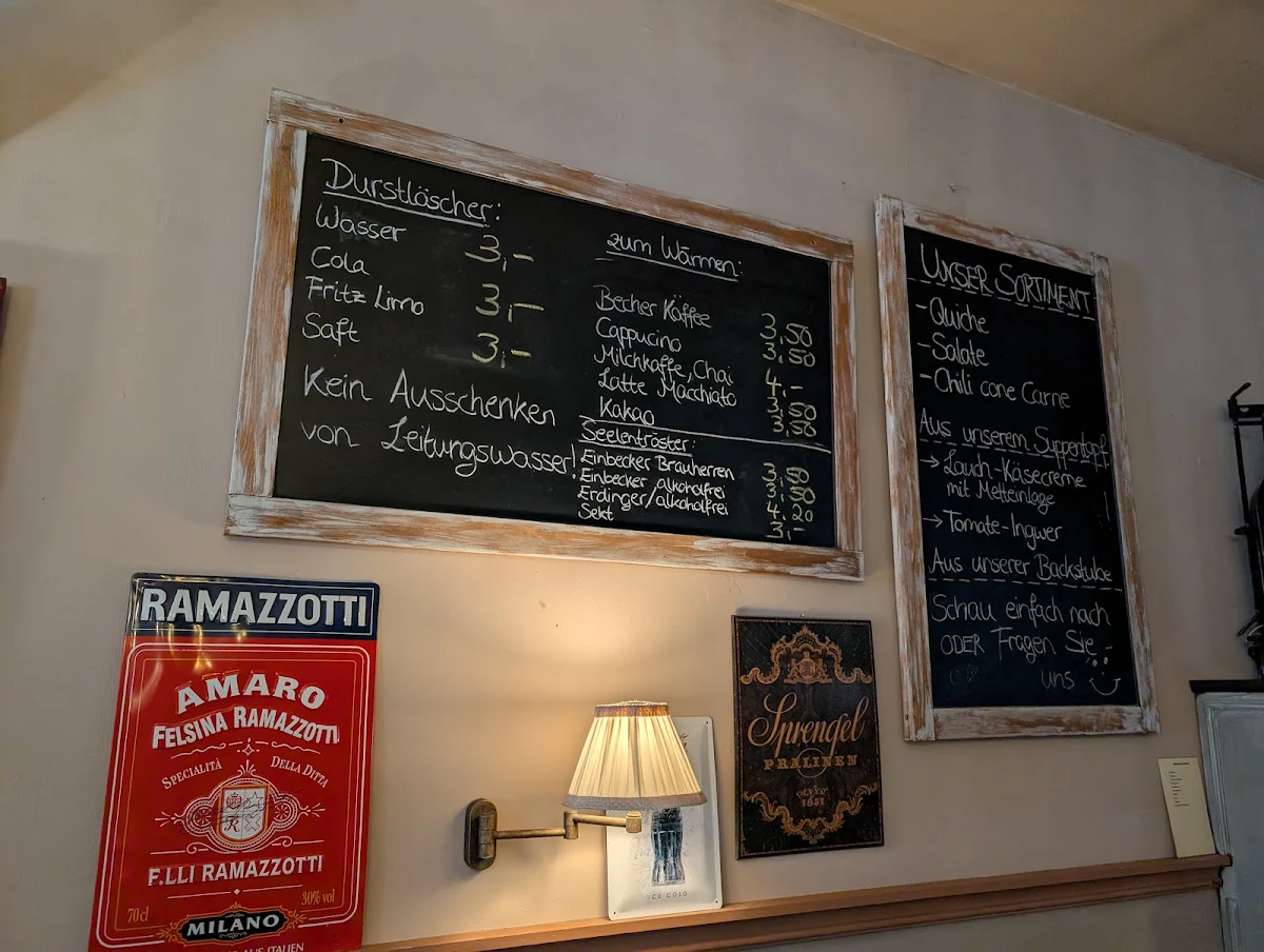 Speisekarte, Café-Bistro Panaché