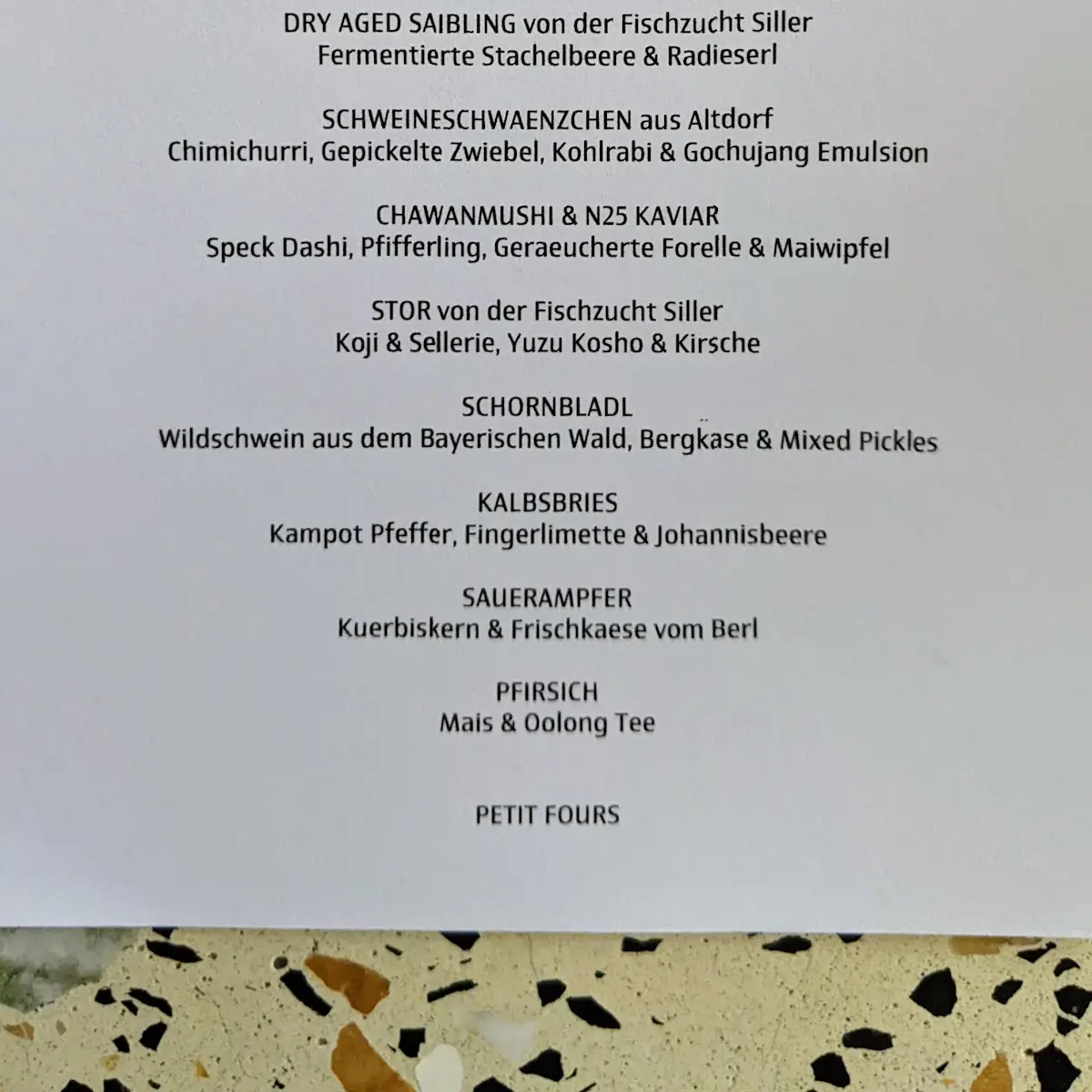 Speisekarte, smith fine dining