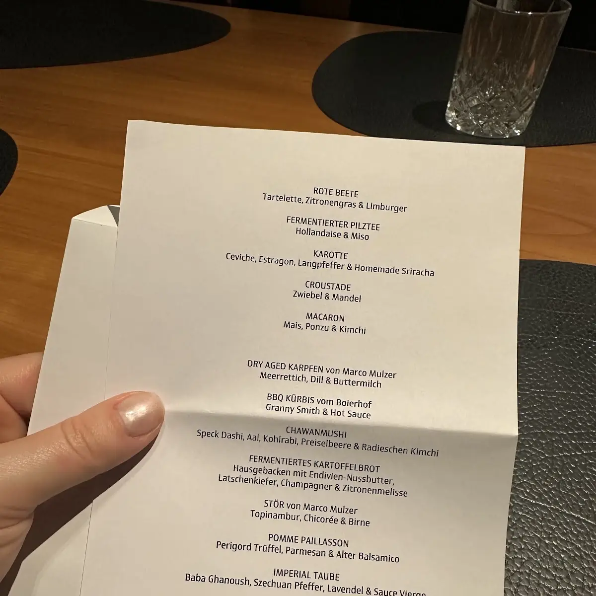 Speisekarte, smith fine dining