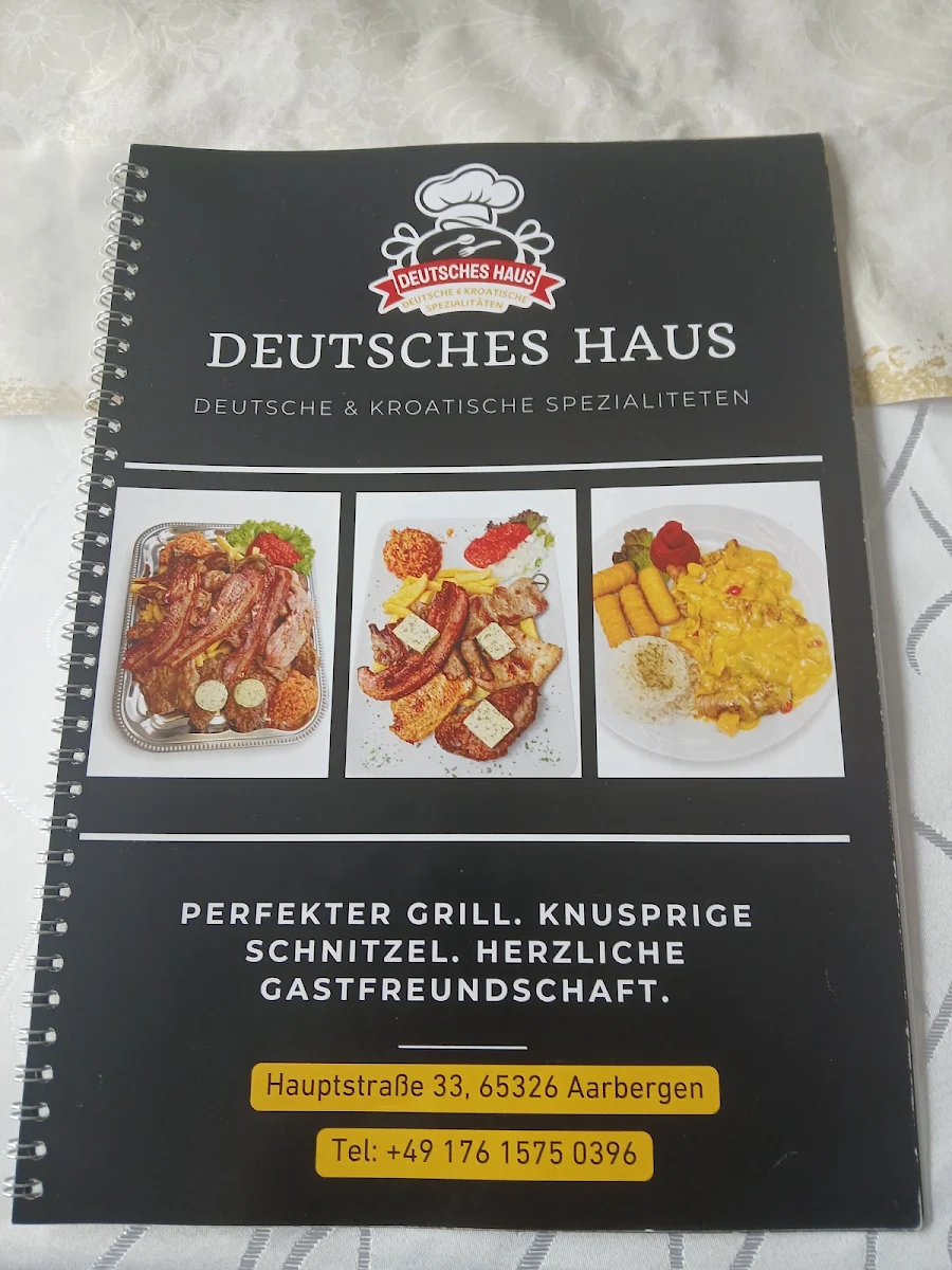 Speisekarte, Restaurant Deutsches Haus