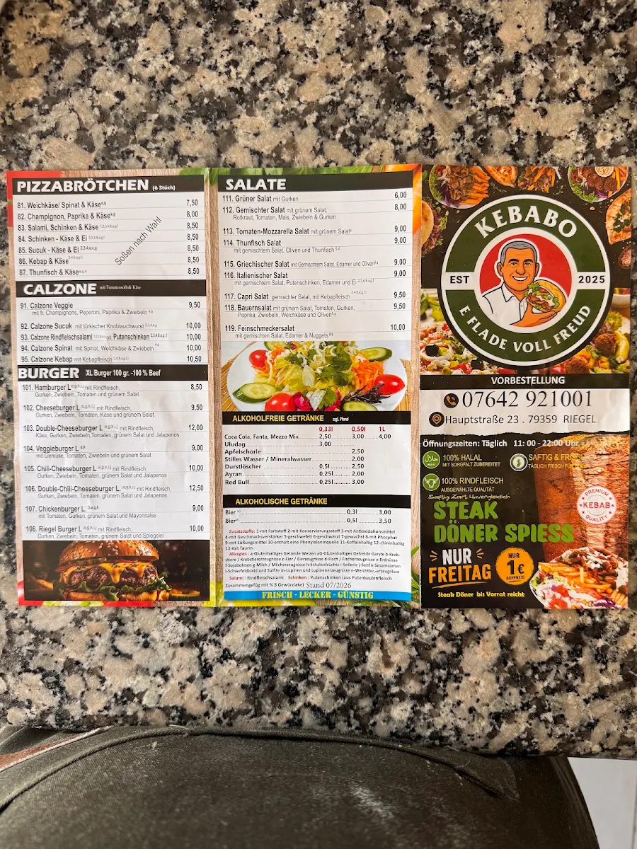 Speisekarte, KEBABO