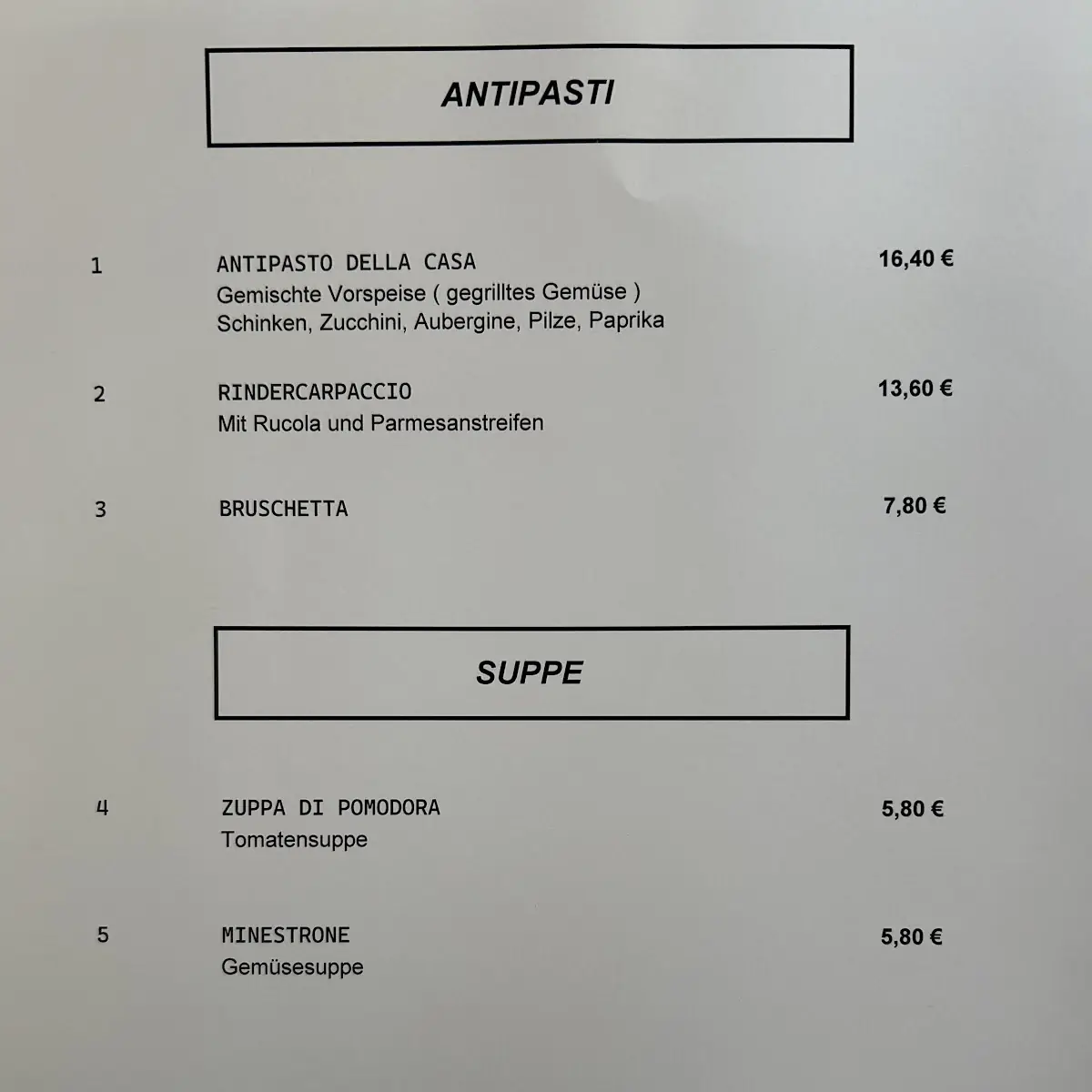 Speisekarte photo 2