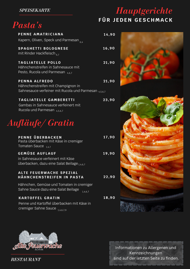 Speisekarte, Weserschlößchen | Restaurant & Hotel am Fähranleger nach Bremerhaven
