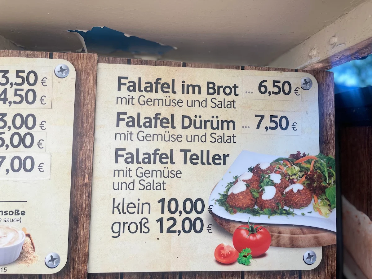 Speisekarte, Gemüse Kebab Eat&Go