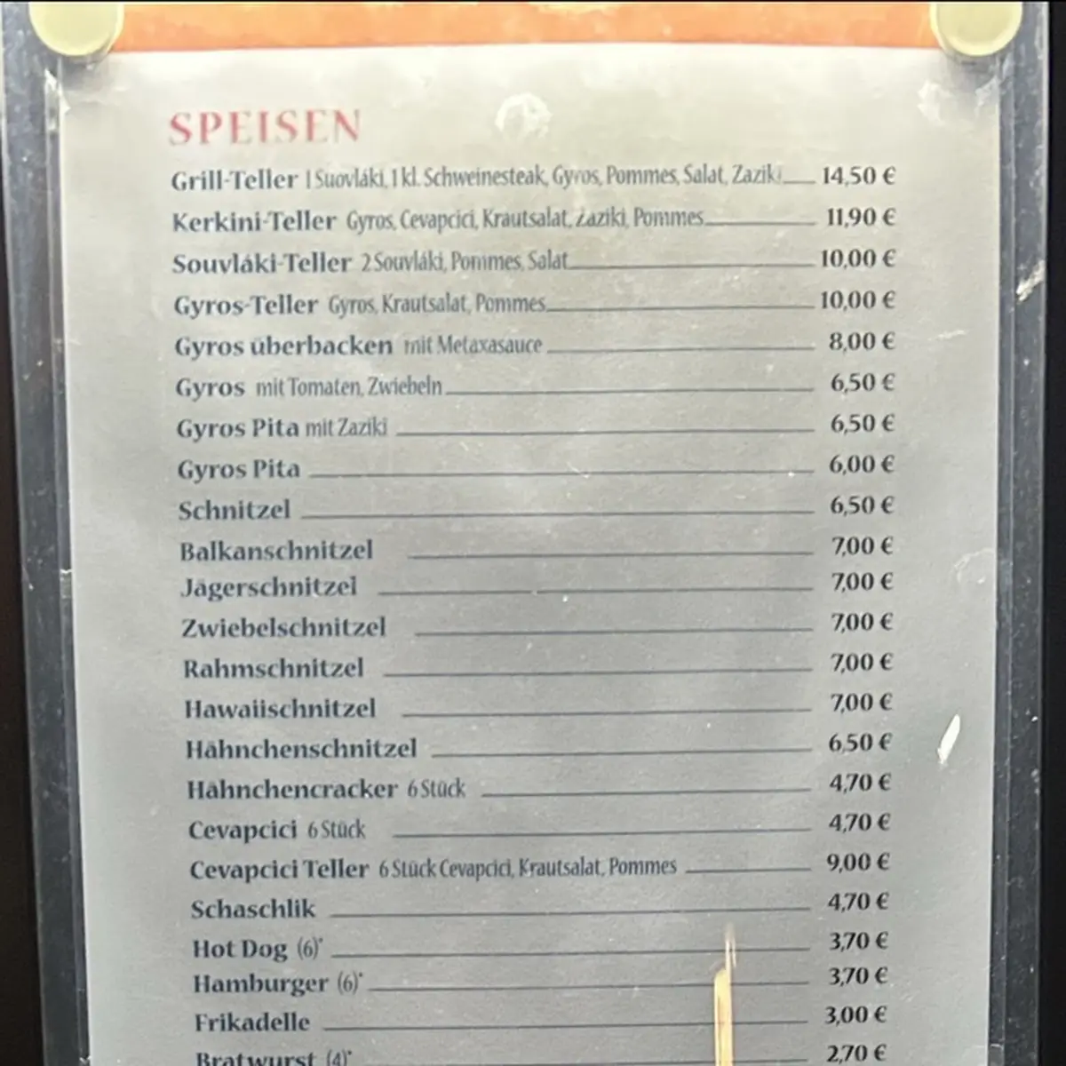 Speisekarte photo 2
