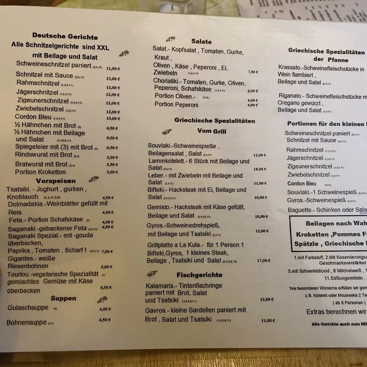 Speisekarte, Alt Hainstadt