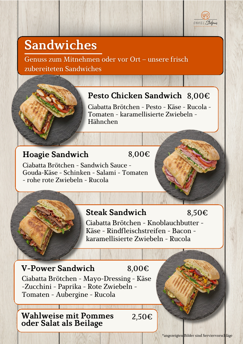 Speisekarte, Onkel Stefans Bistro